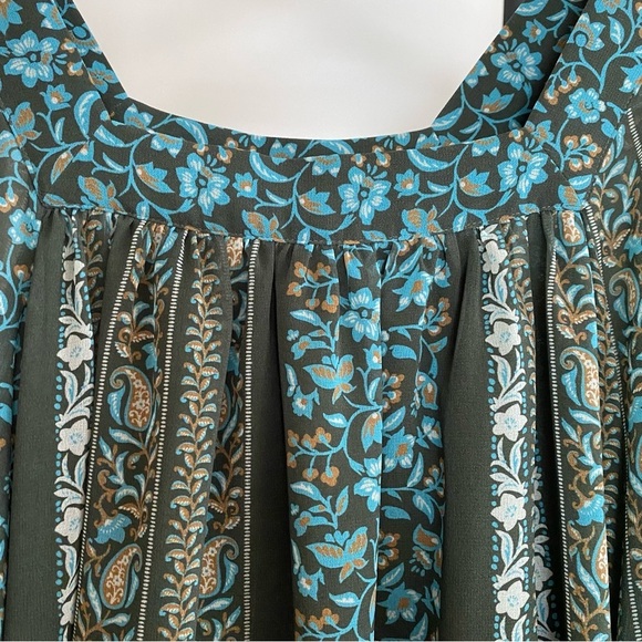 Anthropologie Blue Green Floral Sona Tunic Mini Dress Small - Picture 10 of 16
